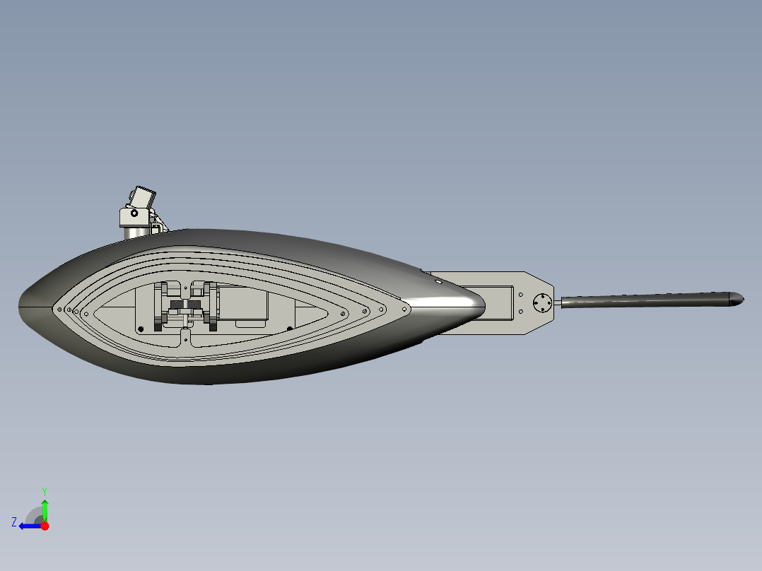 仿生式工业机器鱼水下机器人右视图