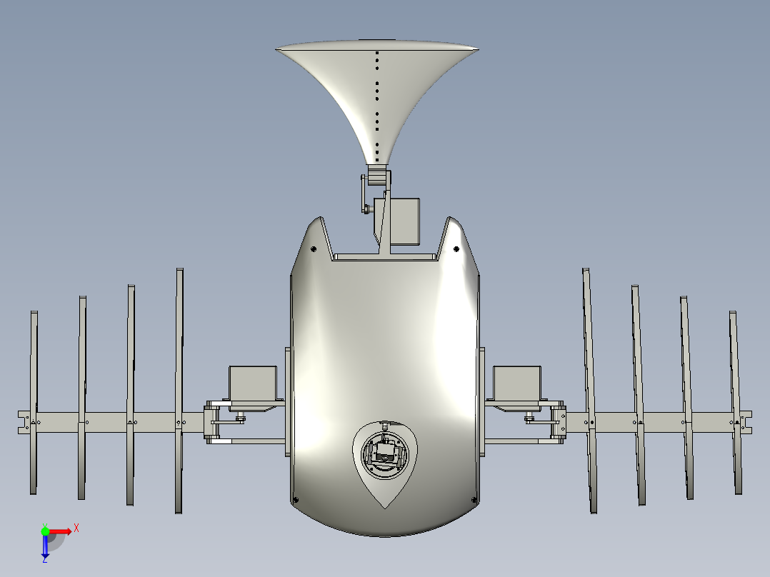 仿生式工业机器鱼水下机器人俯视图