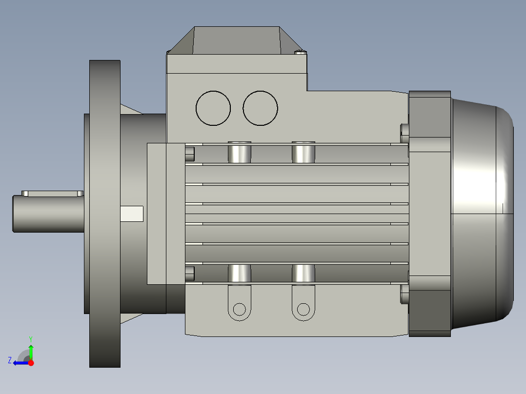 IMB5H63-90三相异步电机YS-90L-4-B5右视图