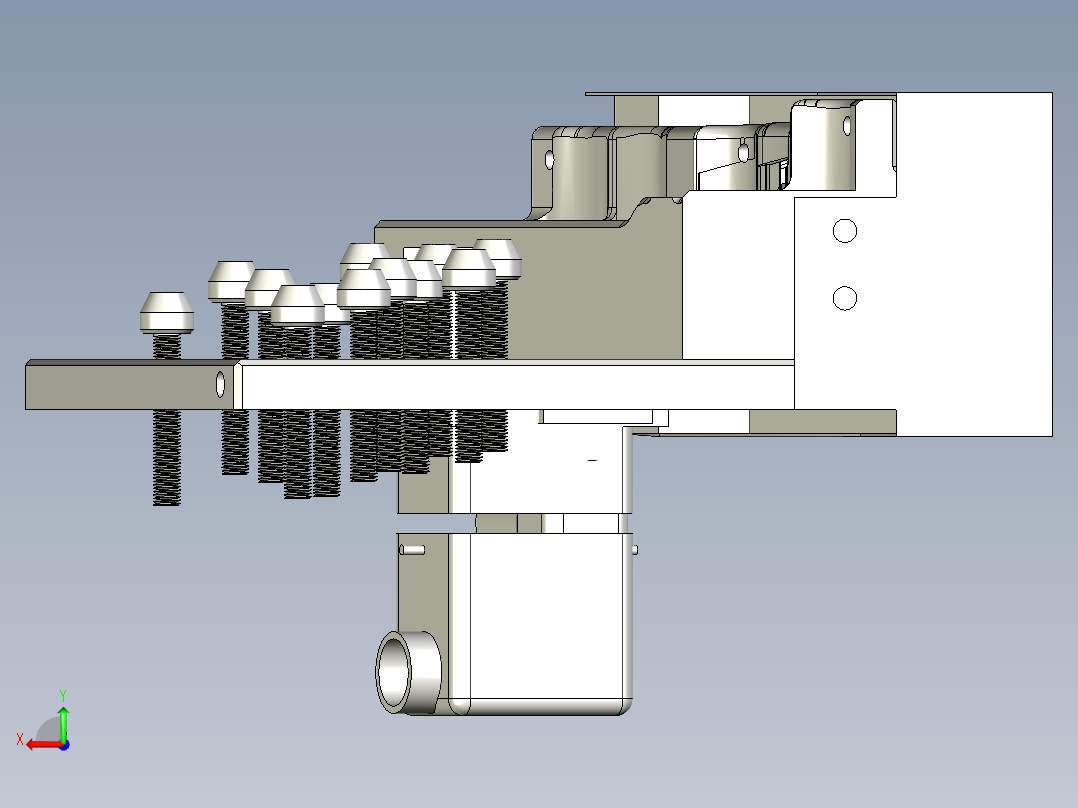 奥迪Q5L导轨滑轮压接工装后视图
