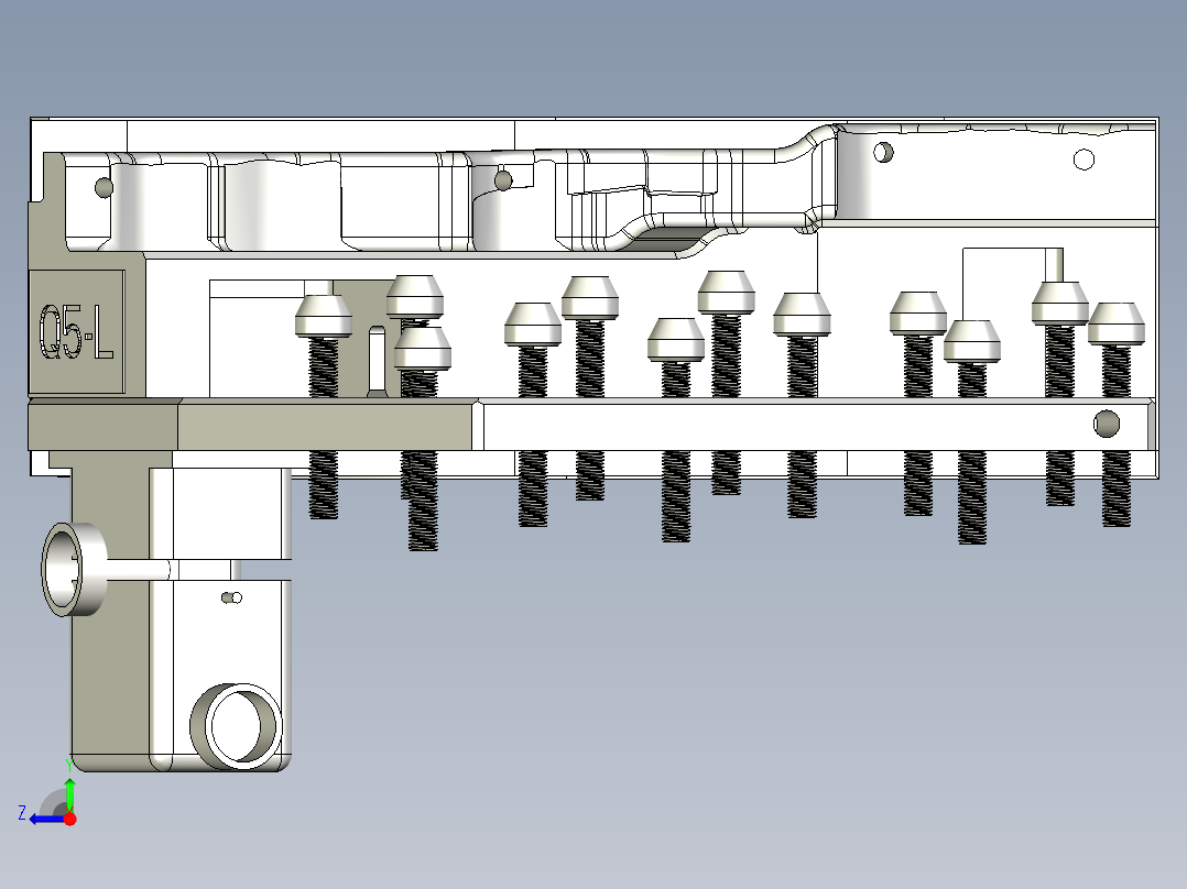 奥迪Q5L导轨滑轮压接工装右视图