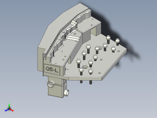 奥迪Q5L导轨滑轮压接工装正等轴测缩略图