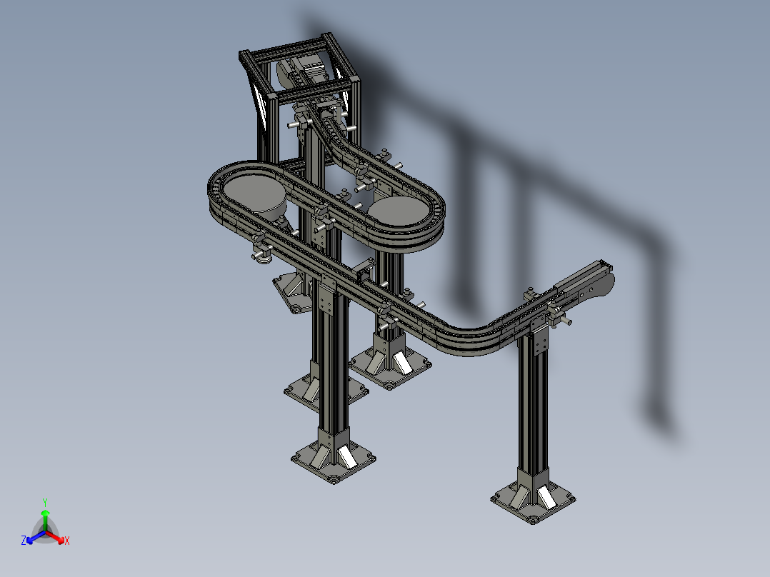 链板塑料输送机环形输送带主视图