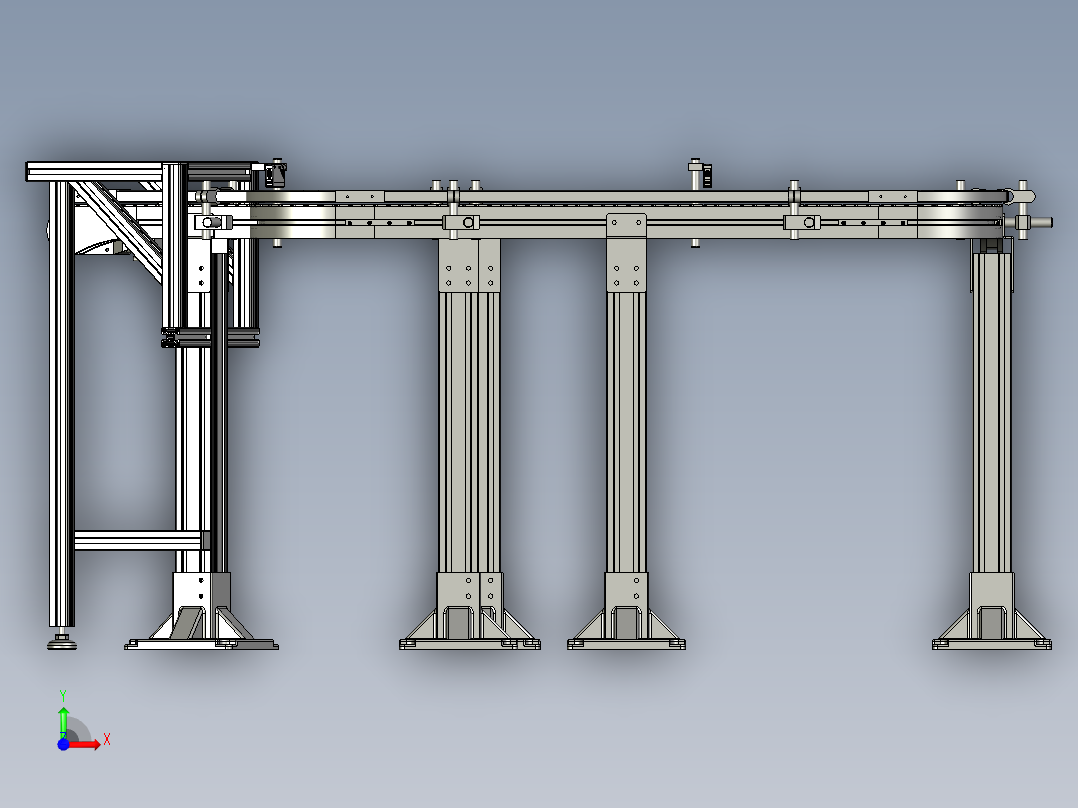 链板塑料输送机环形输送带前视图
