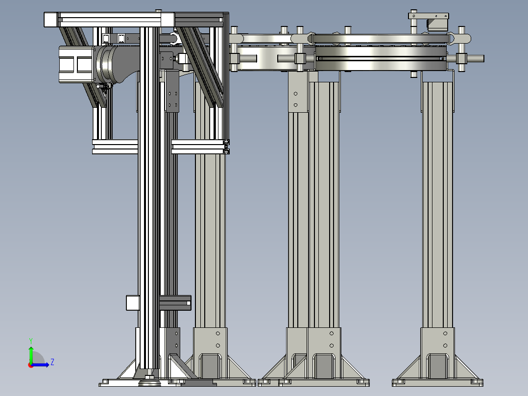 链板塑料输送机环形输送带左视图