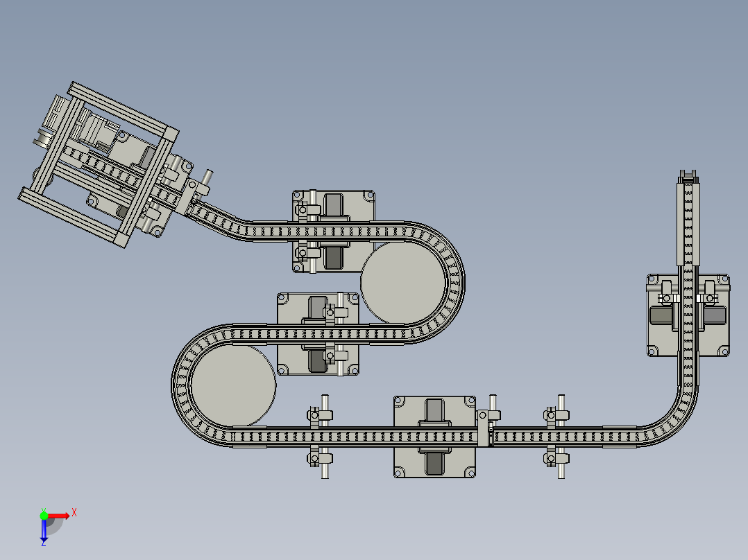 链板塑料输送机环形输送带俯视图
