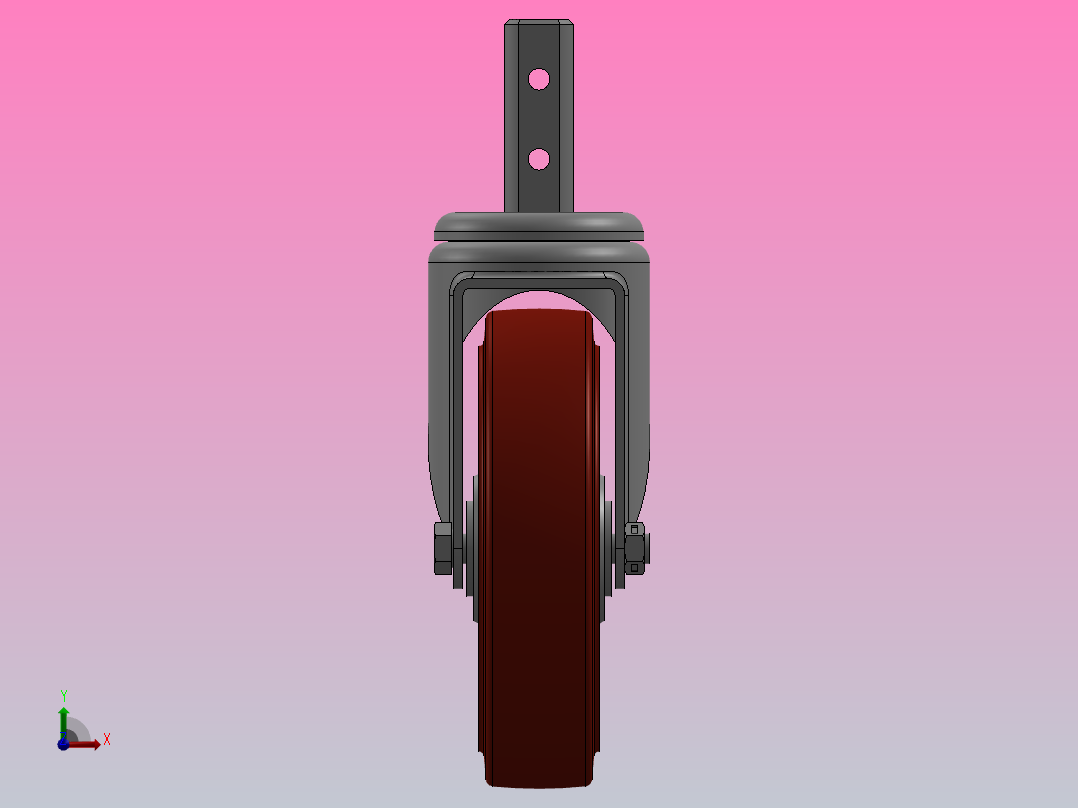 脚轮Colson-3_00614_449 2 1_2 LG X 7_8 SQUARE (MTG31)前视图