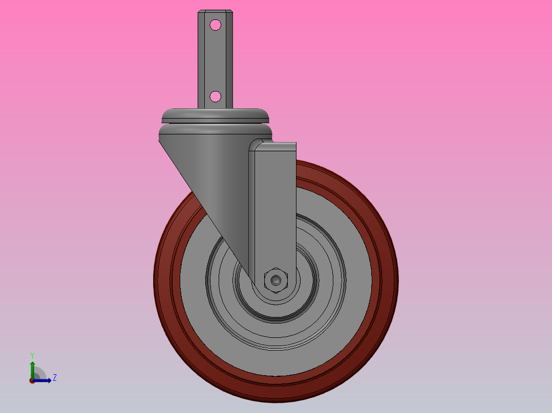 脚轮Colson-3_00614_449 2 1_2 LG X 7_8 SQUARE (MTG31)左视图