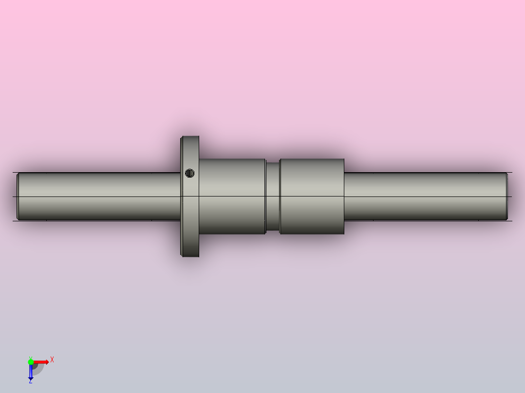 DKFZD3206-5滚珠丝杆3D模型俯视图