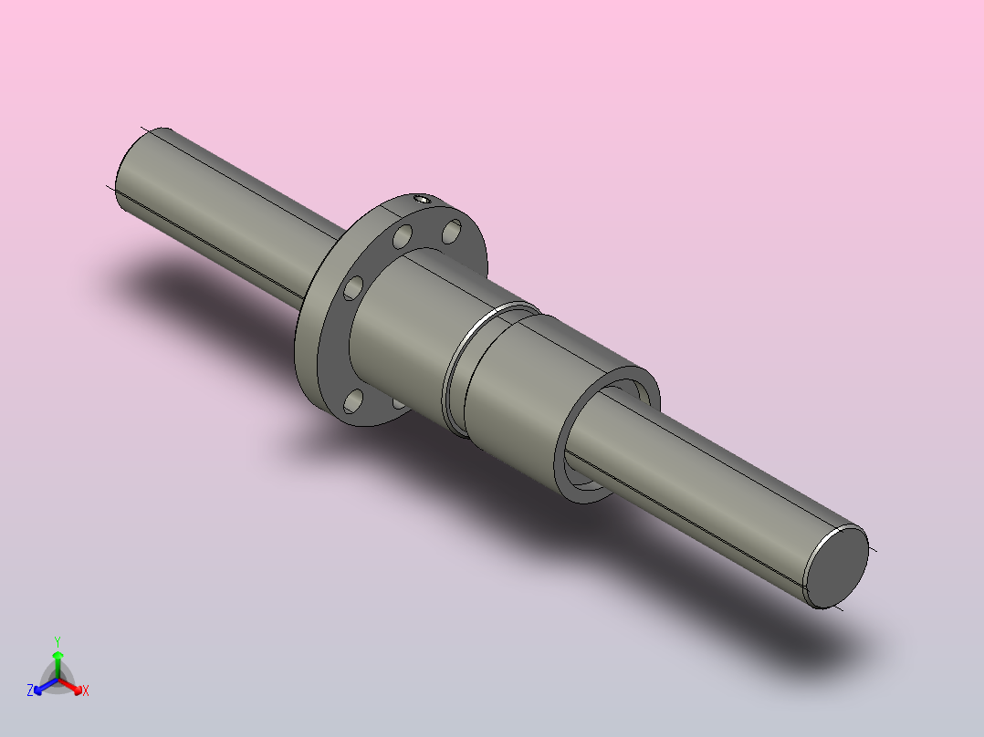 DKFZD3206-5滚珠丝杆3D模型正等轴测图