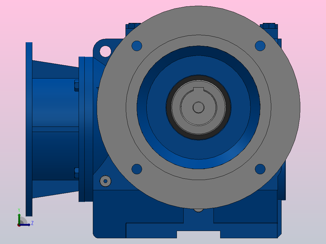 SAF87ZP蜗轮蜗杆减速机SAF87-16.39-M1-B-Φ60-P132左视图