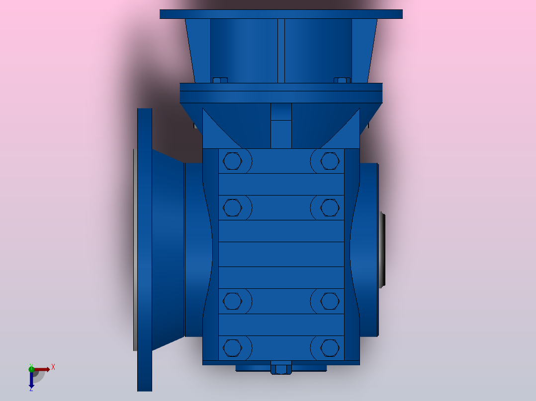 SAF87ZP蜗轮蜗杆减速机SAF87-16.39-M1-B-Φ60-P132俯视图