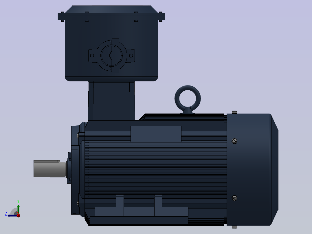 三相异步电动机YB3-100L2-(2,4,6,8)右视图