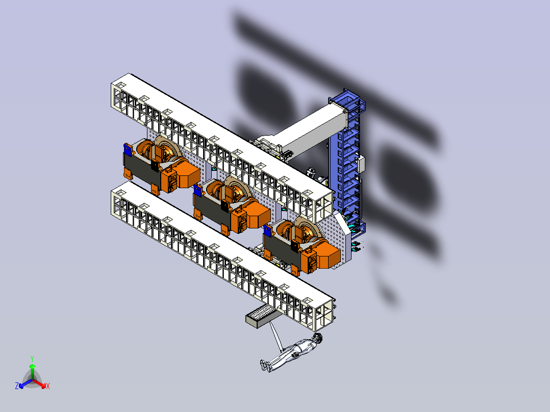 龙门架式焊接机械手岗位模拟正等轴测图