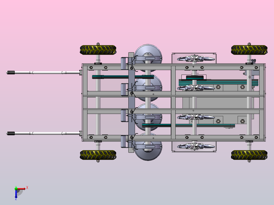 小型燕麦旋耕机（SW+CAD）俯视图