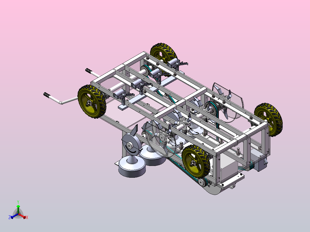 小型燕麦旋耕机（SW+CAD）正等轴测图