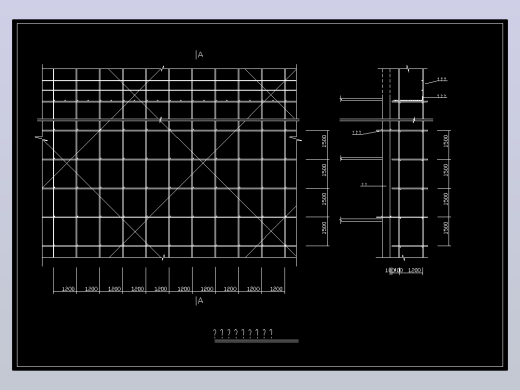 某框架双排架脚手架节点构造CAD施工详图
