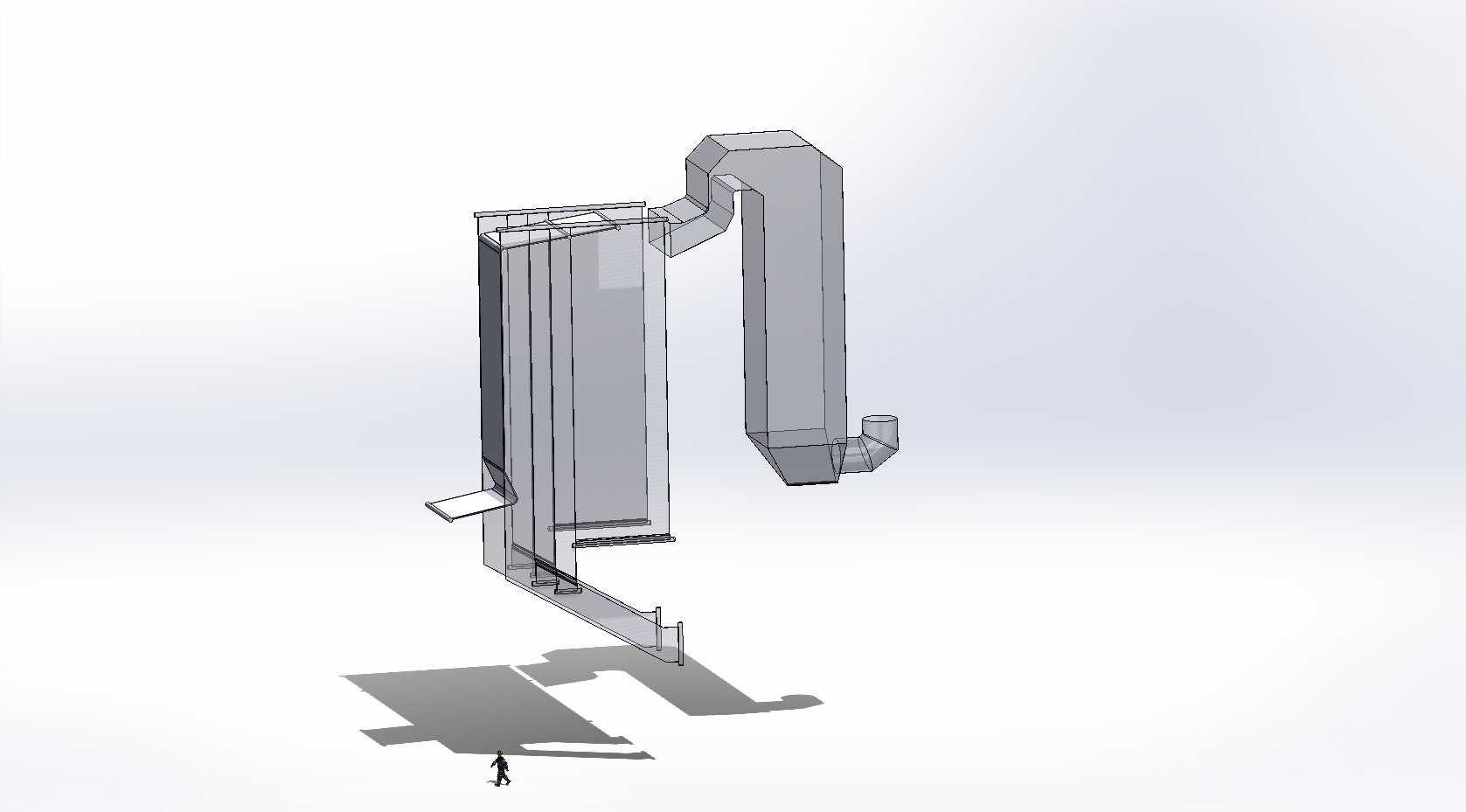 布达佩斯 - 拉科摩斯洛杉矶废物焚化厂的锅炉的3D模型