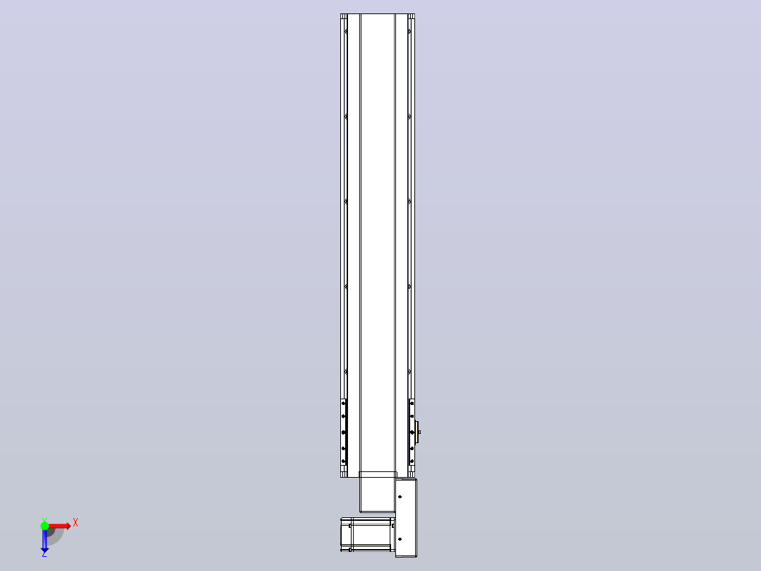 皮带直线轴半封闭可选导轨TPA-HNB-175D-140-L800-MR-C-P75-N3俯视图