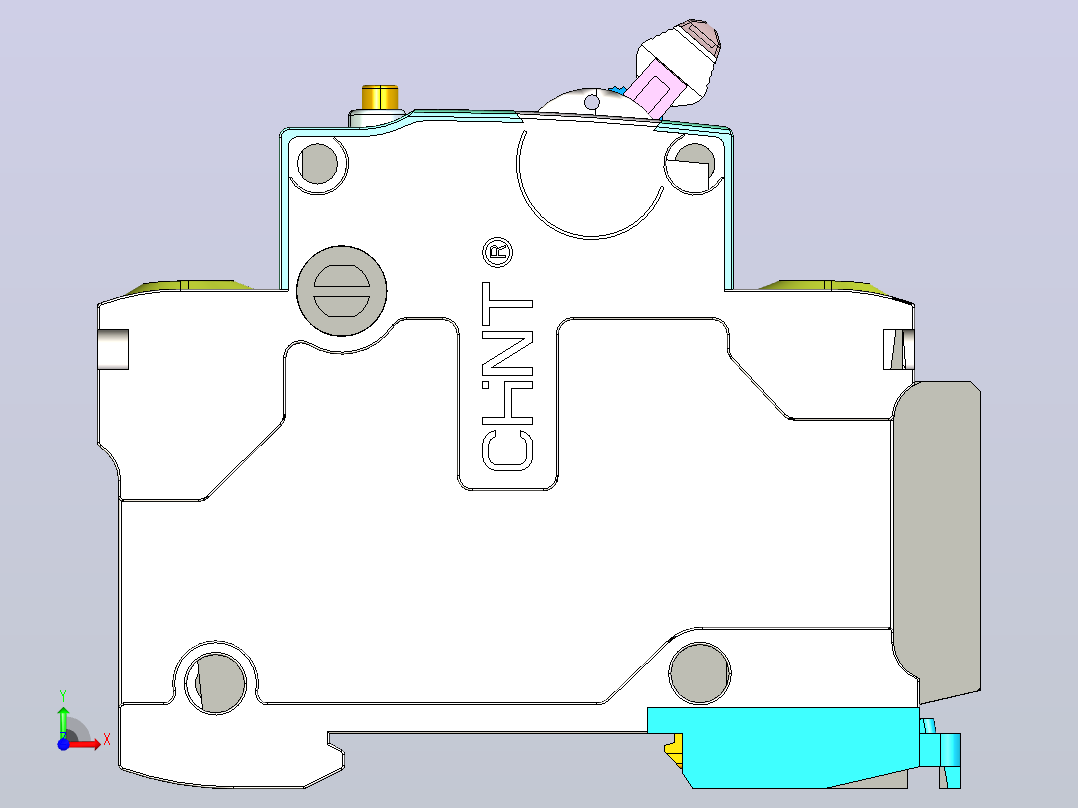 NB7LE-32&amp;3P&amp;剩余电流动作断路器三维模型202307前视图