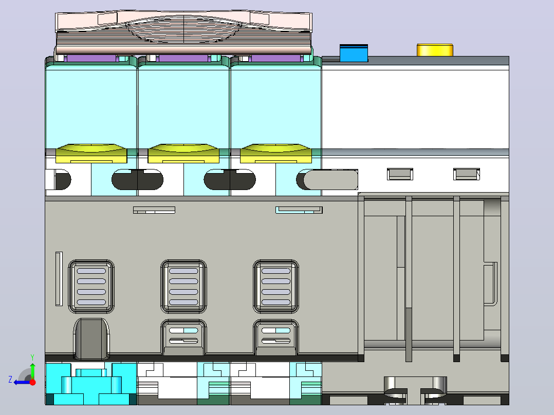 NB7LE-32&amp;3P&amp;剩余电流动作断路器三维模型202307右视图
