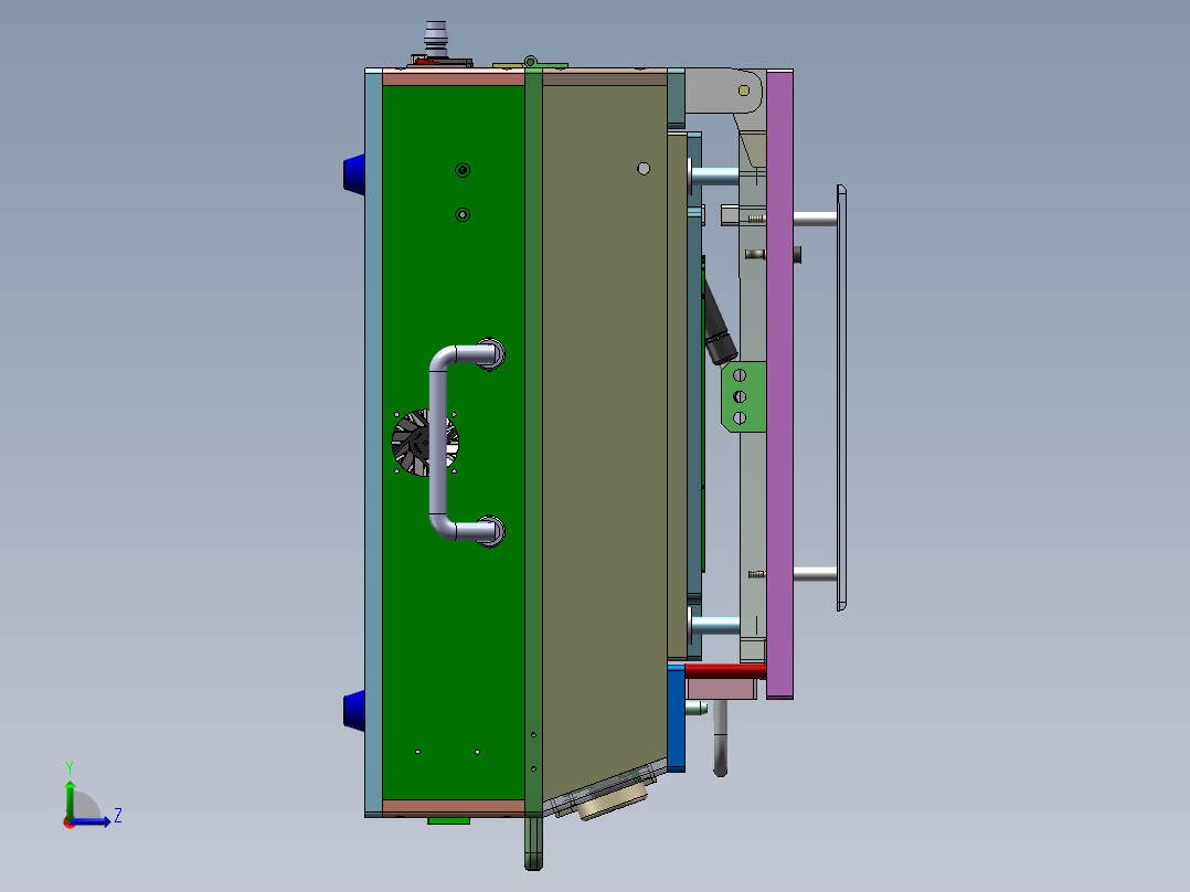 双层气动测试治具左视图