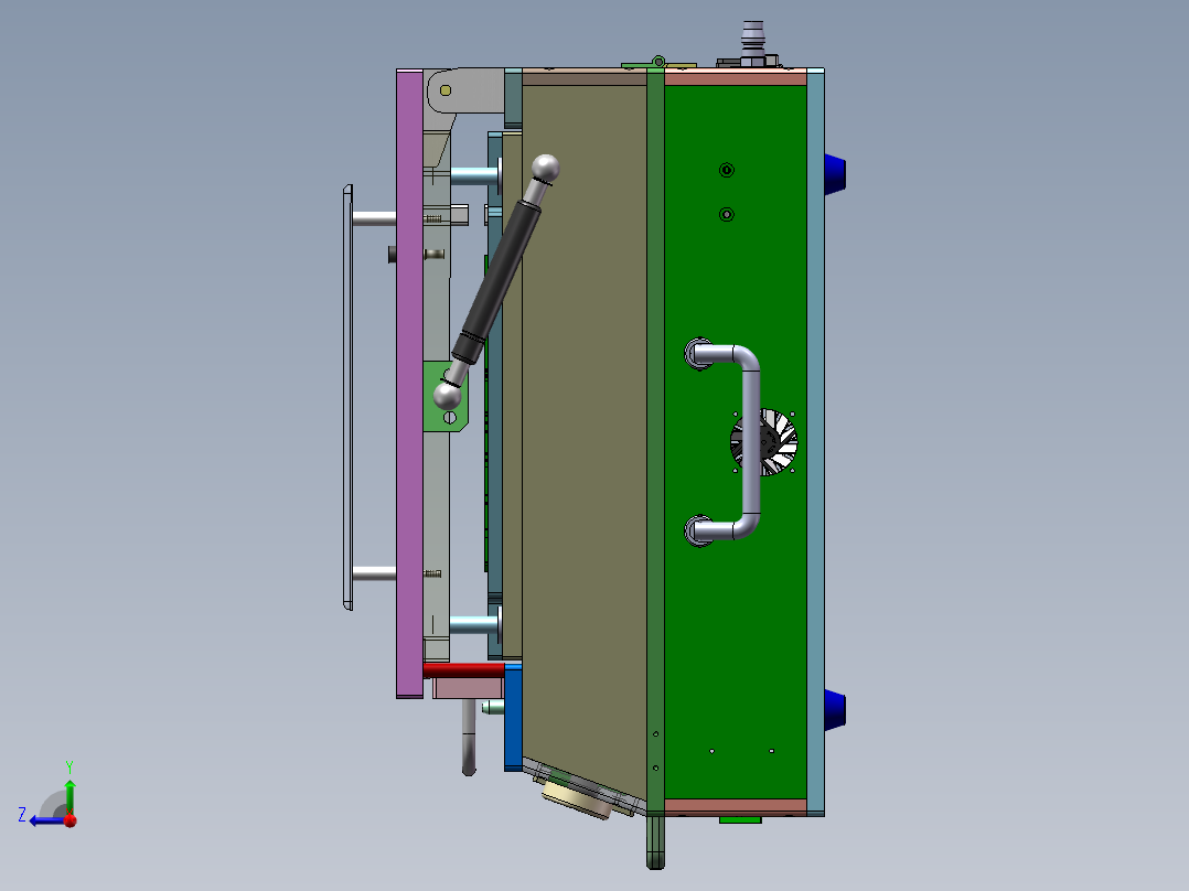 双层气动测试治具右视图
