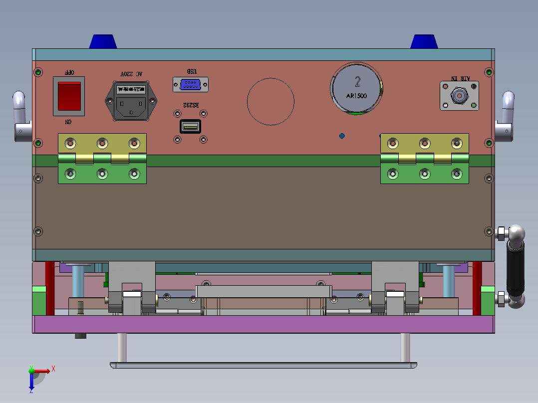 双层气动测试治具俯视图