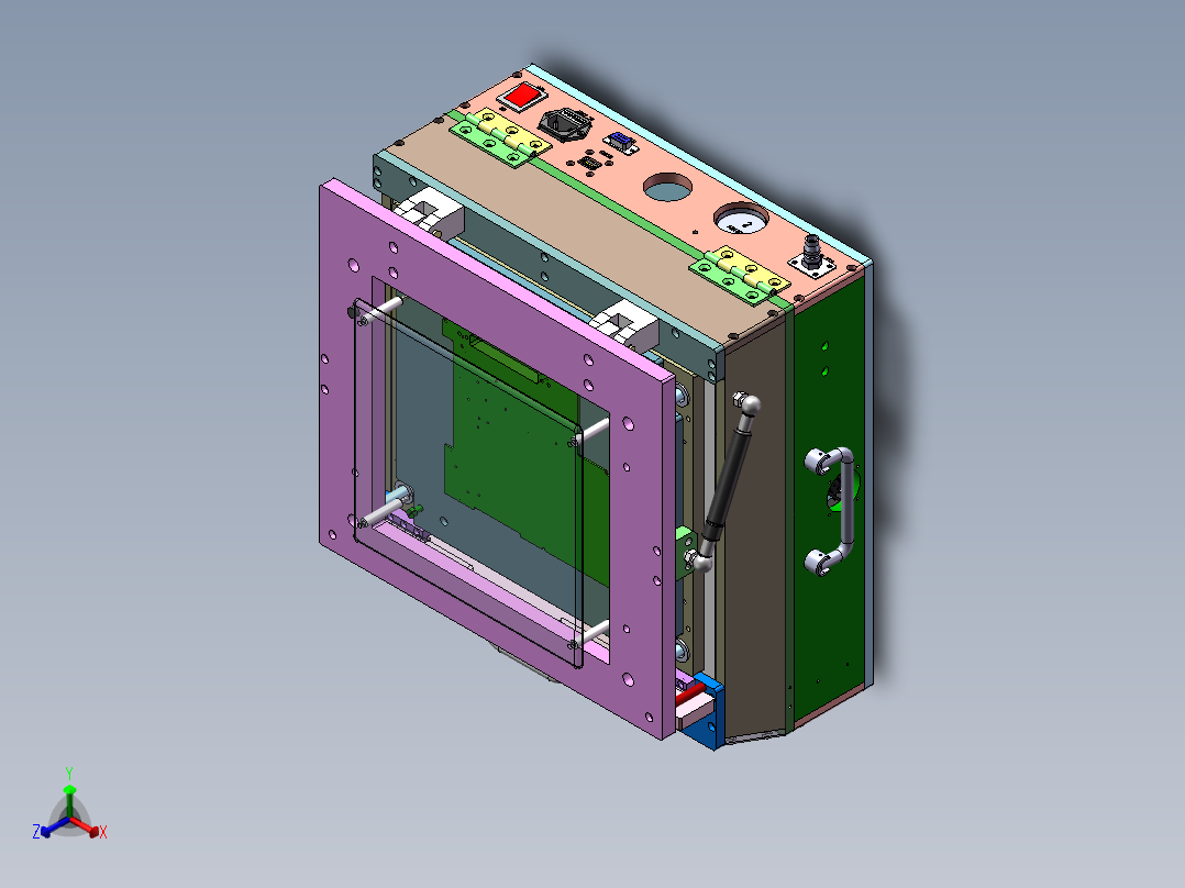 双层气动测试治具正等轴测图