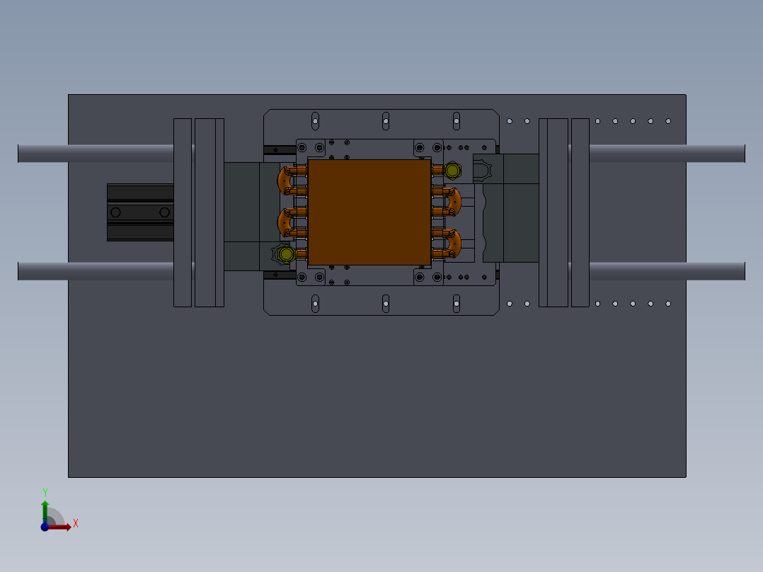 主换热器U管接头组装夹具前视图