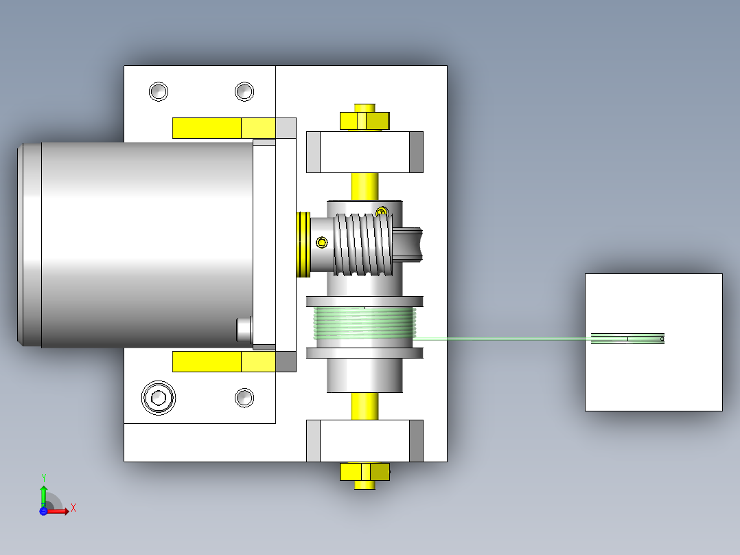 减轻小型马达轴的轴向负载俯视图