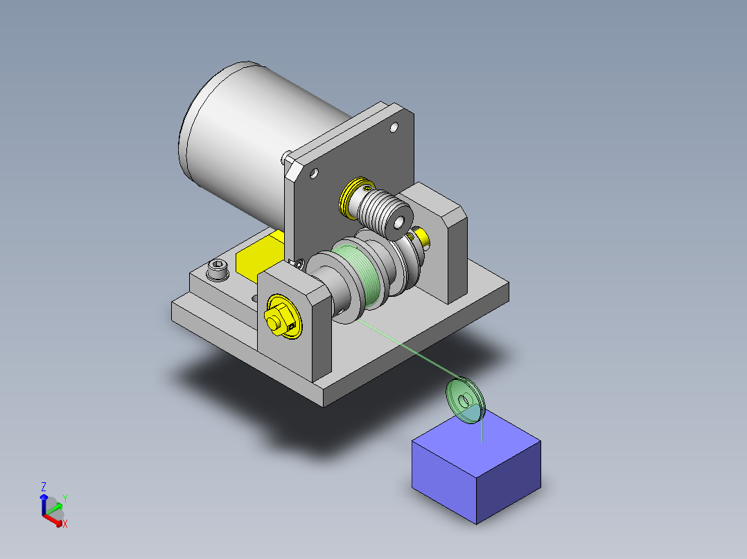 减轻小型马达轴的轴向负载正等轴测图