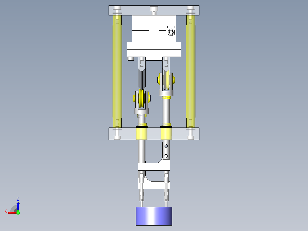 使用了板凸轮的切断机构后视图