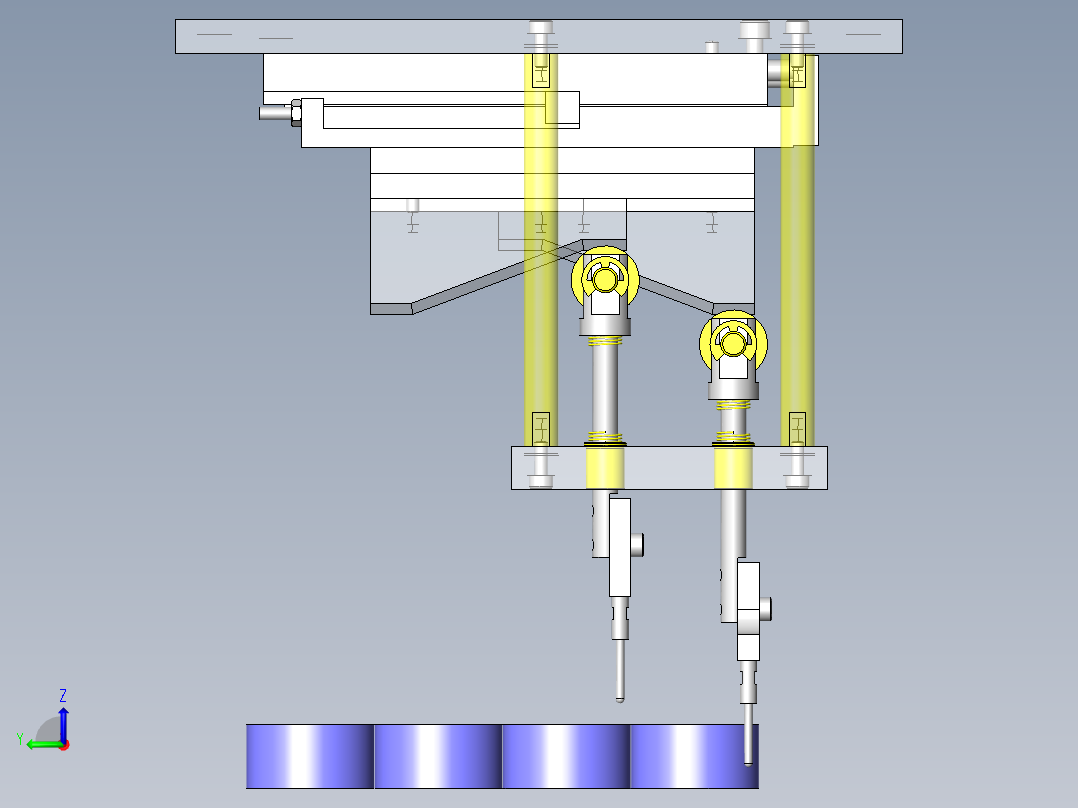 使用了板凸轮的切断机构左视图