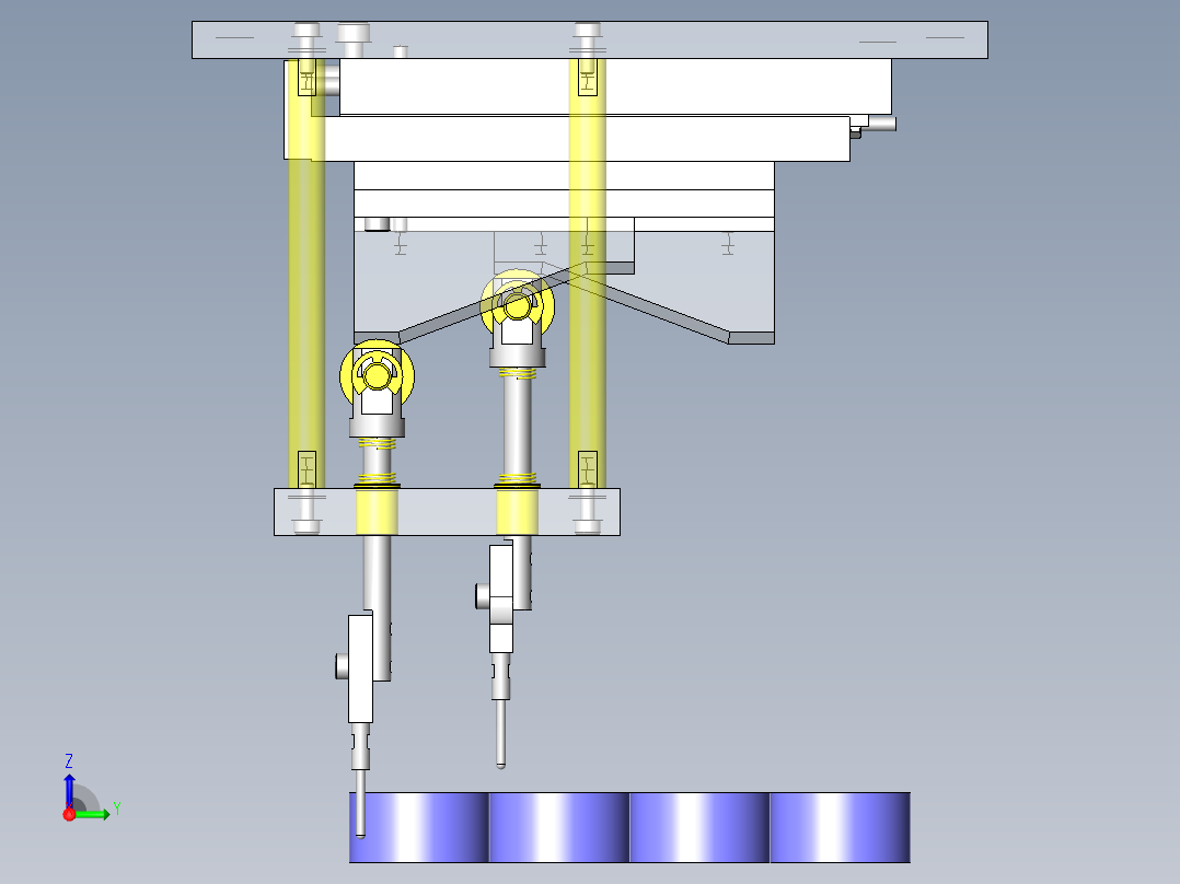 使用了板凸轮的切断机构右视图