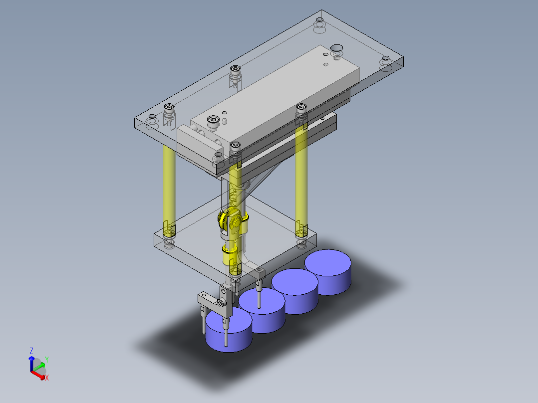 使用了板凸轮的切断机构正等轴测图