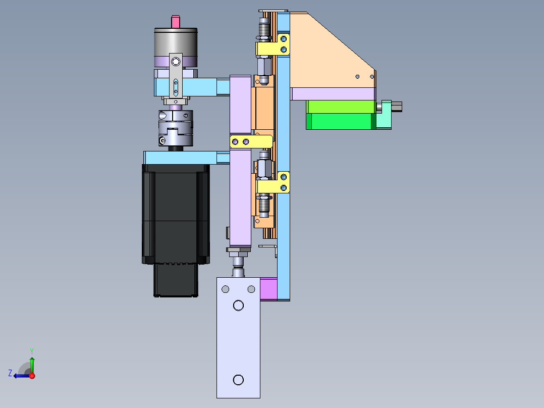 顶升-旋转机构sw17可编辑右视图