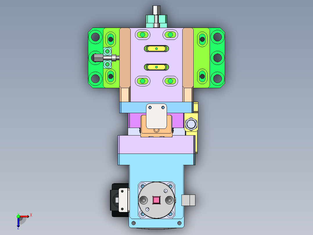 顶升-旋转机构sw17可编辑俯视图