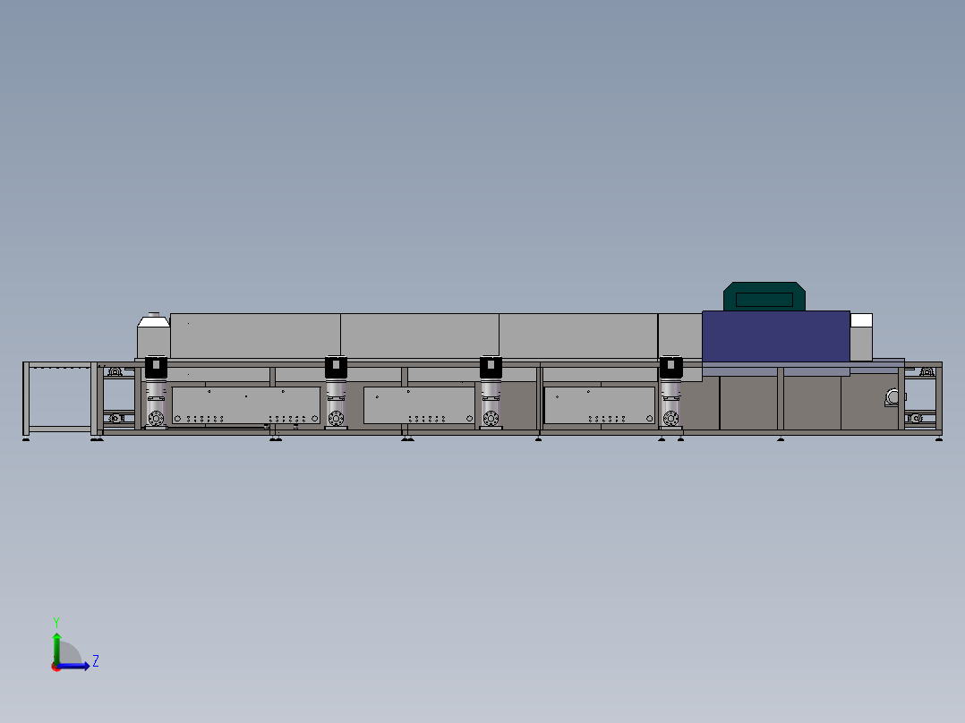 超声波清洗烘干机3D图纸 G769 非标自动化设备图纸3D图纸左视图