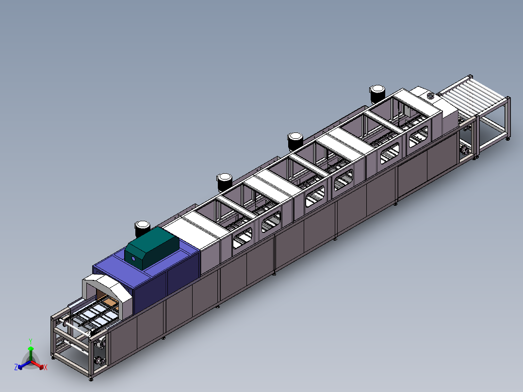 超声波清洗烘干机3D图纸 G769 非标自动化设备图纸3D图纸正等轴测图