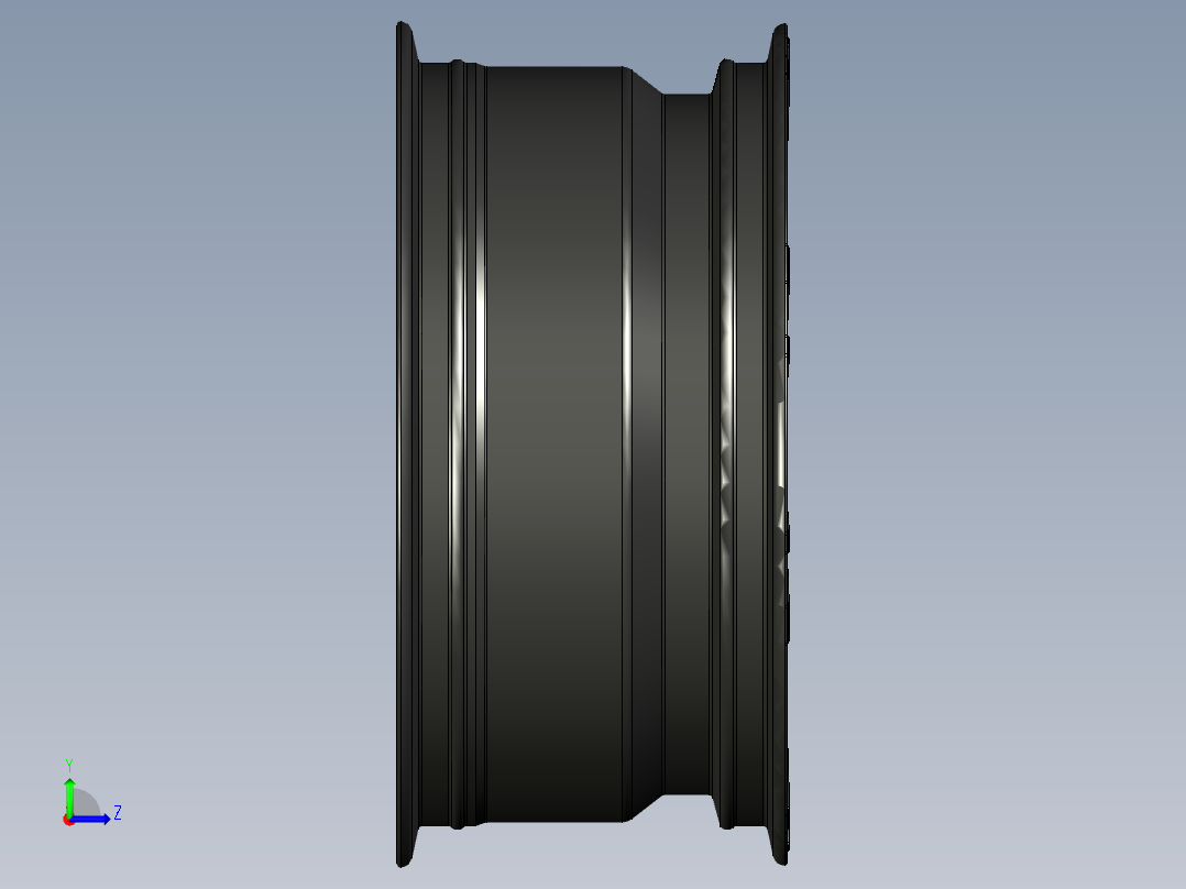proe 铝合金轮圈左视图
