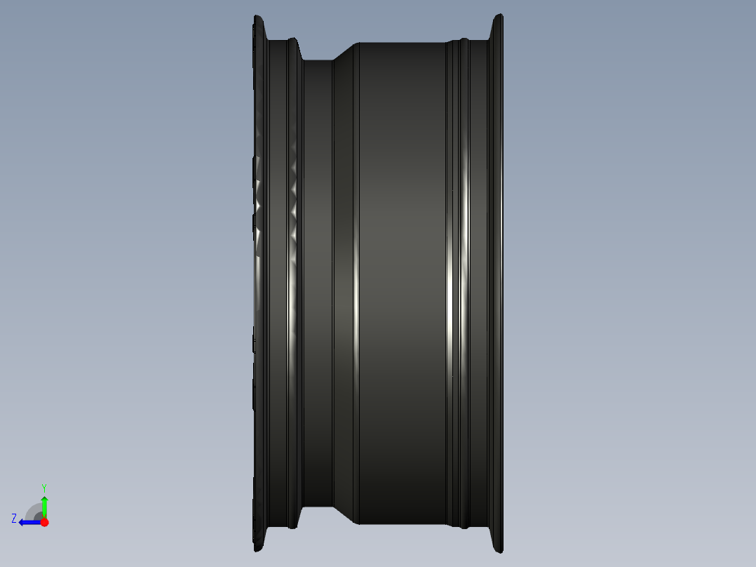 proe 铝合金轮圈右视图