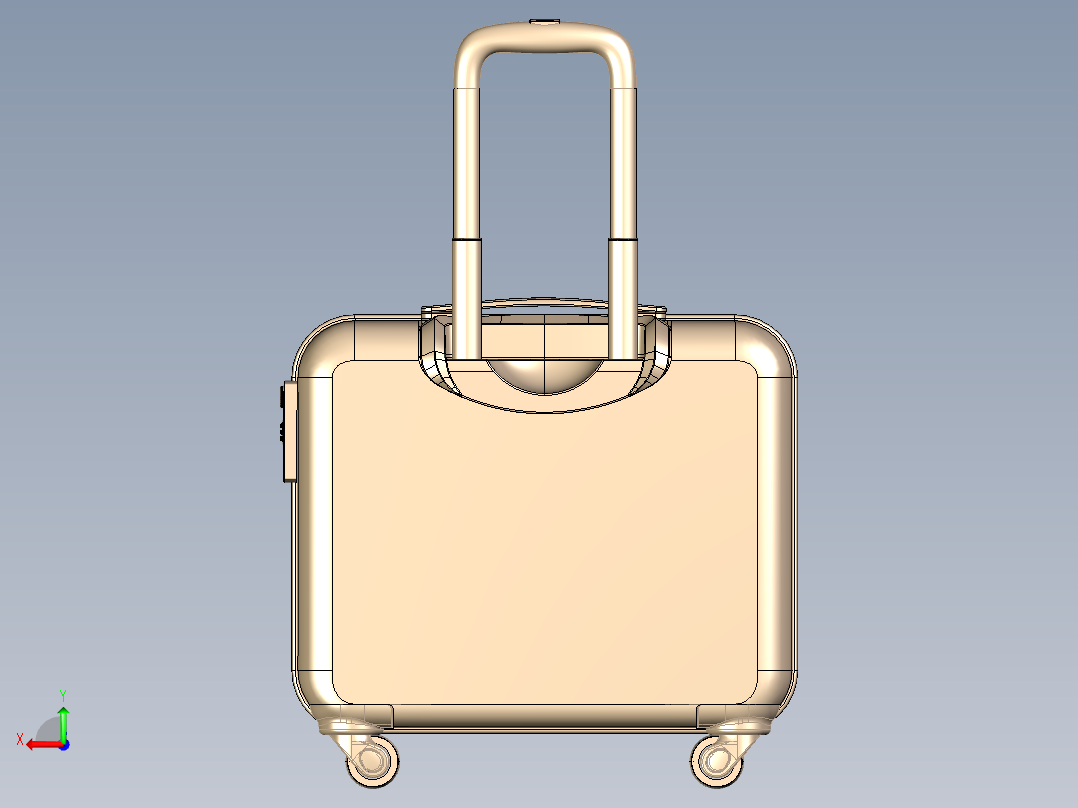 电脑拉杆箱设计后视图