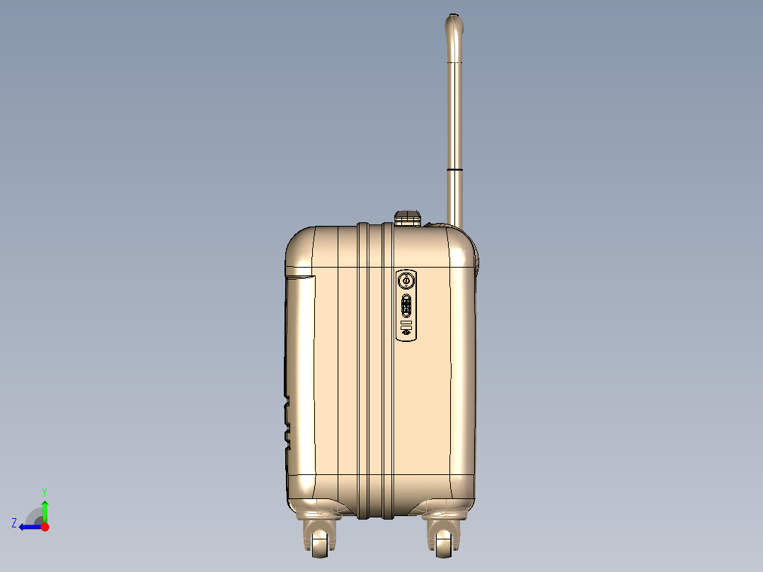 电脑拉杆箱设计右视图