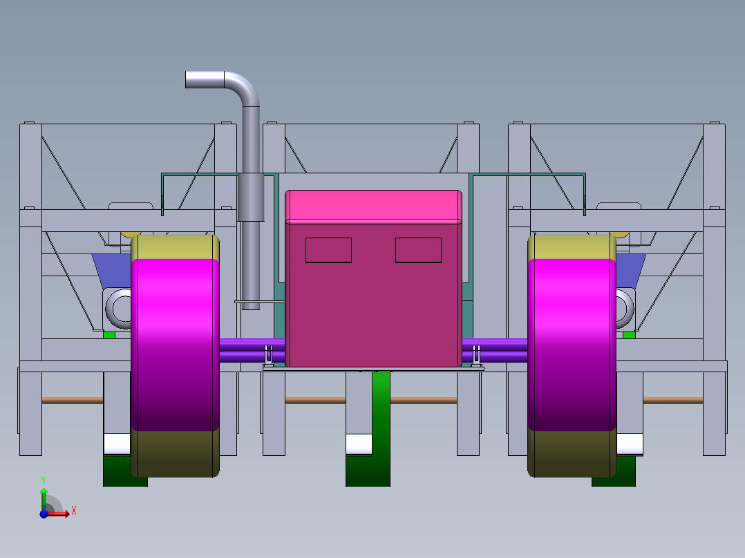 小麦播种机的的设计前视图