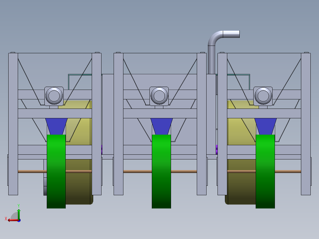 小麦播种机的的设计后视图