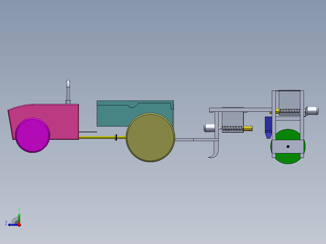 小麦播种机的的设计右视图