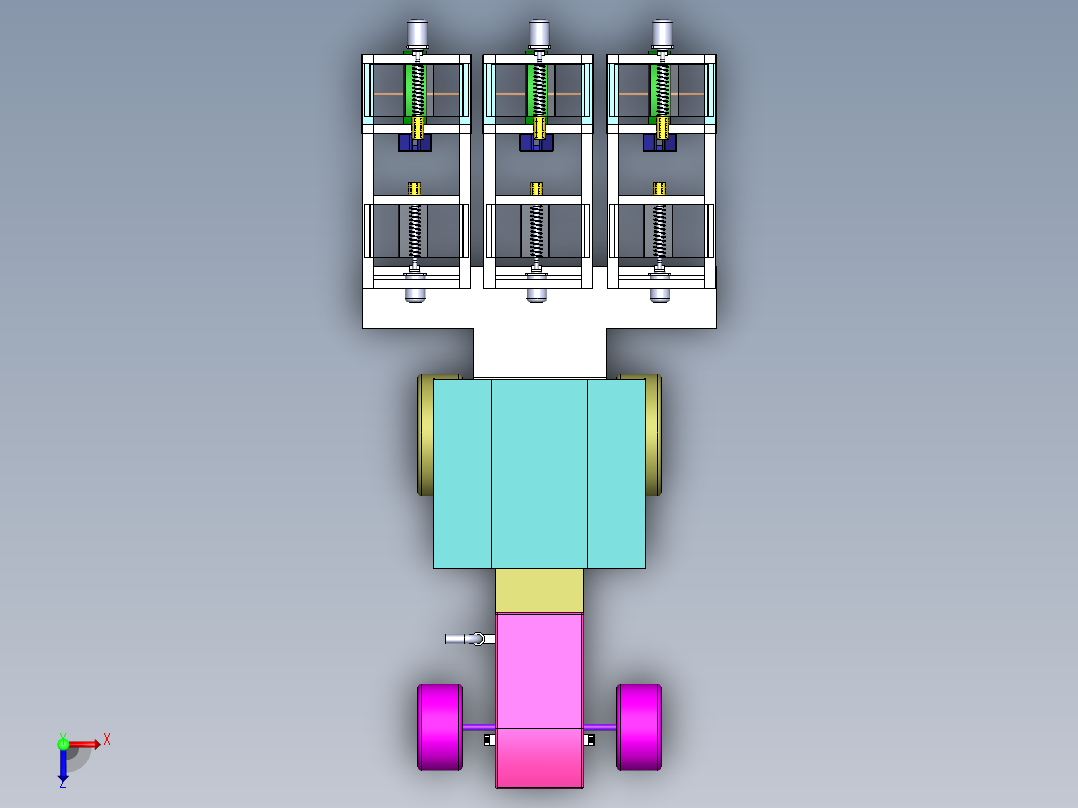 小麦播种机的的设计俯视图