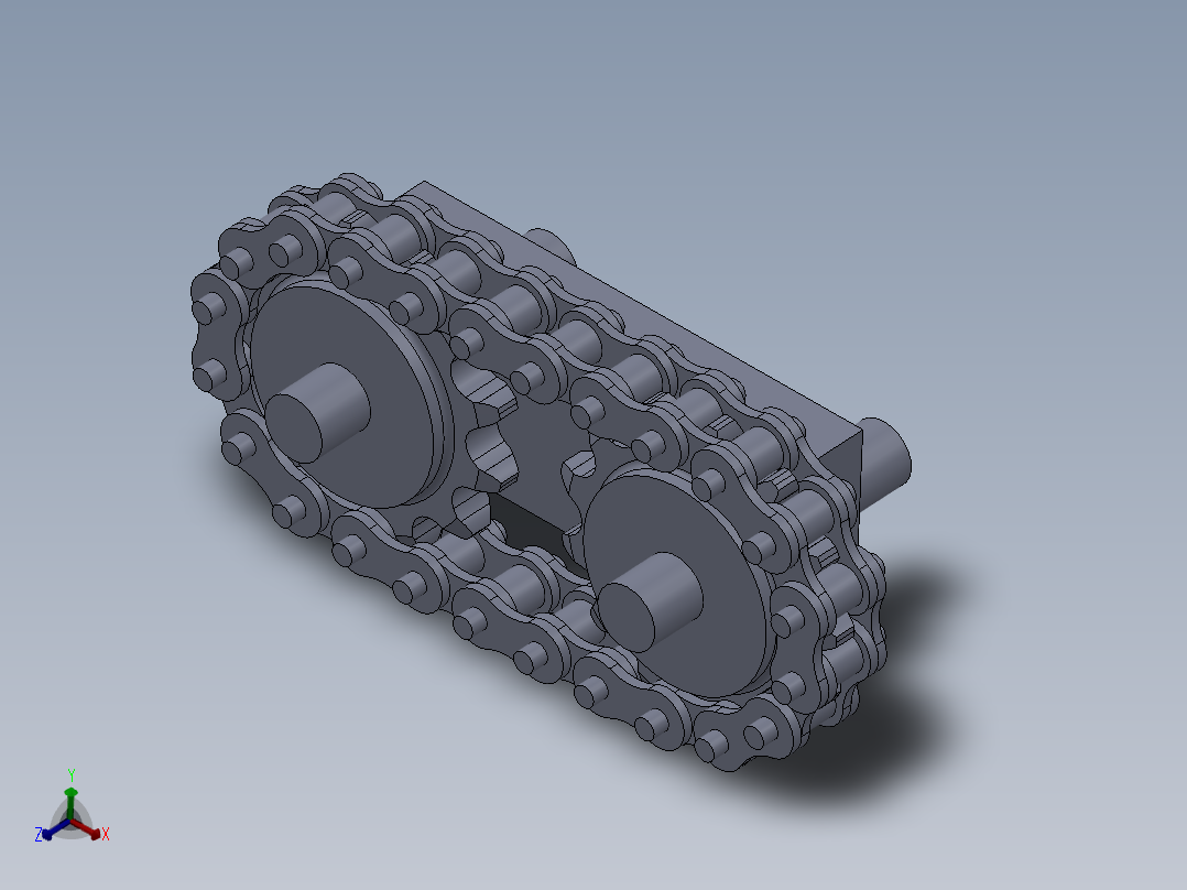 链轮链条传动结构3d图纸 SW绘制+仿真动画 链轮链条3d图三维模型