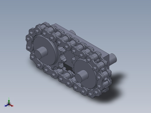 链轮链条传动结构3d图纸 SW绘制+仿真动画 链轮链条3d图三维模型正等轴测缩略图